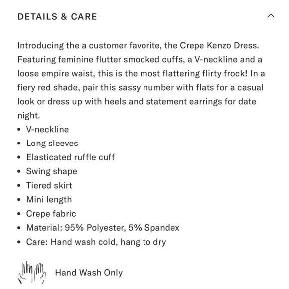 Tuckernuck Pomander Place Red Crepe Kenzo Mini Dress Size Medium - Picture 11 of 11